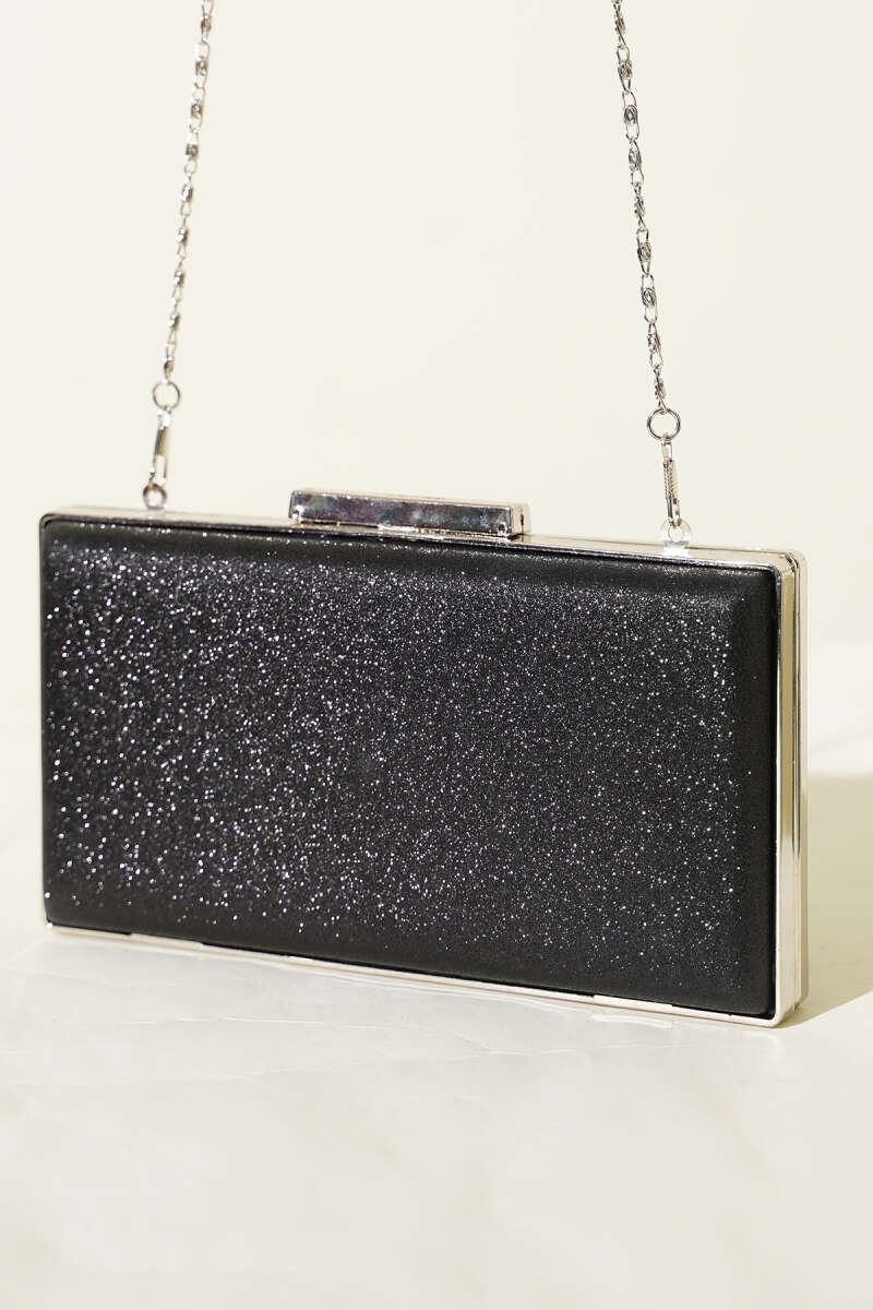 Glitter Clutch Bag - Black