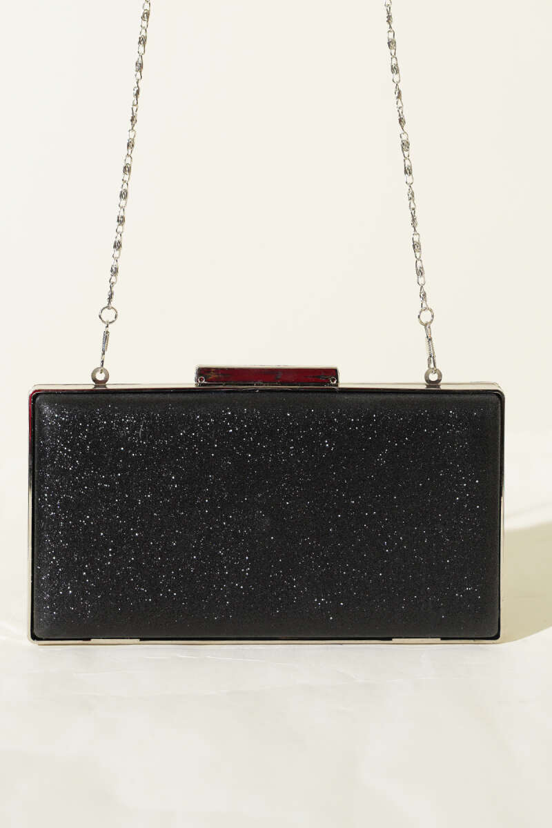 Glitter Clutch Bag - Black