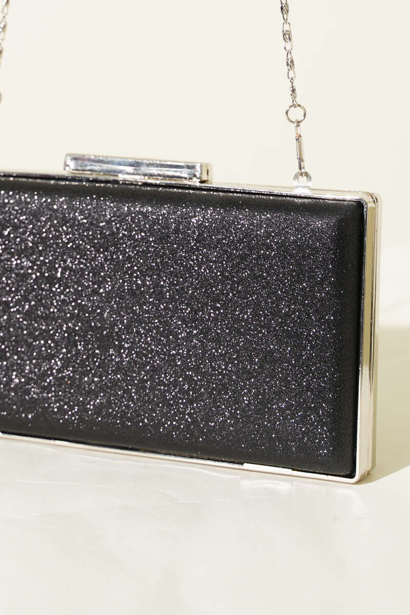 Glitter Clutch Bag - Black