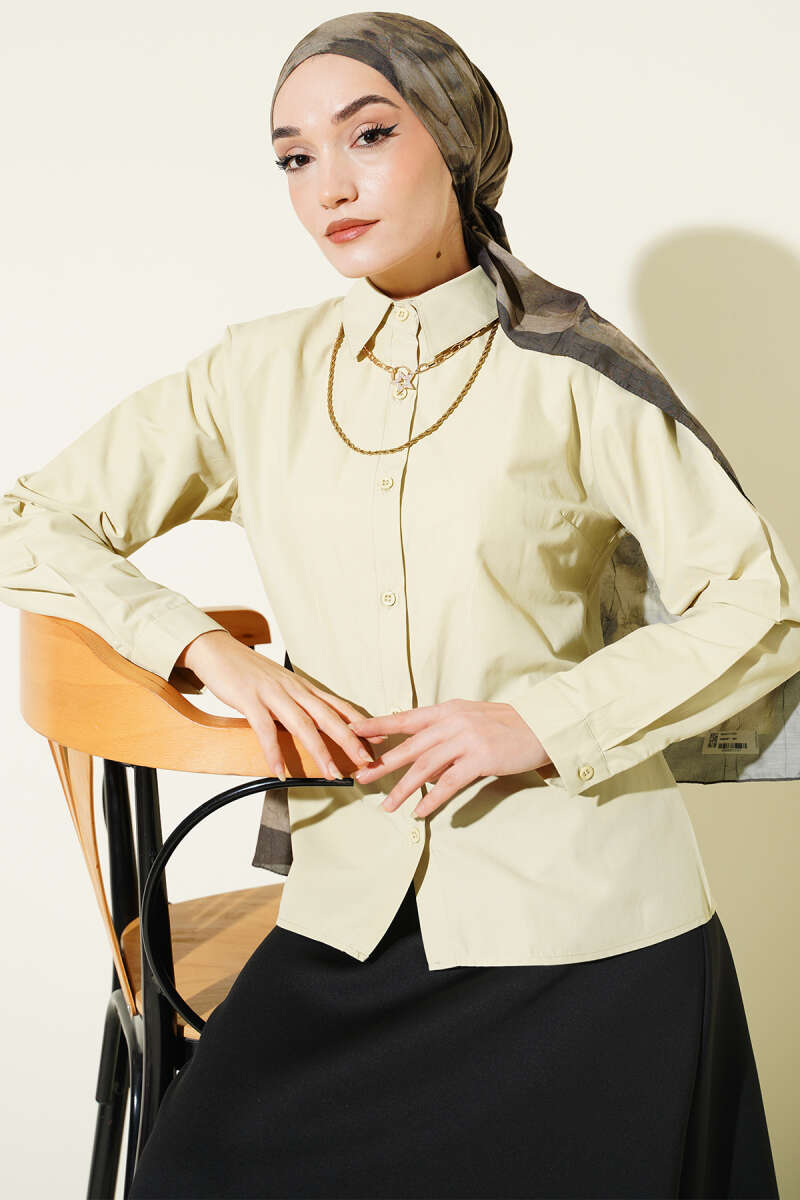 Basic Short Slim-Fit Shirt - Sage