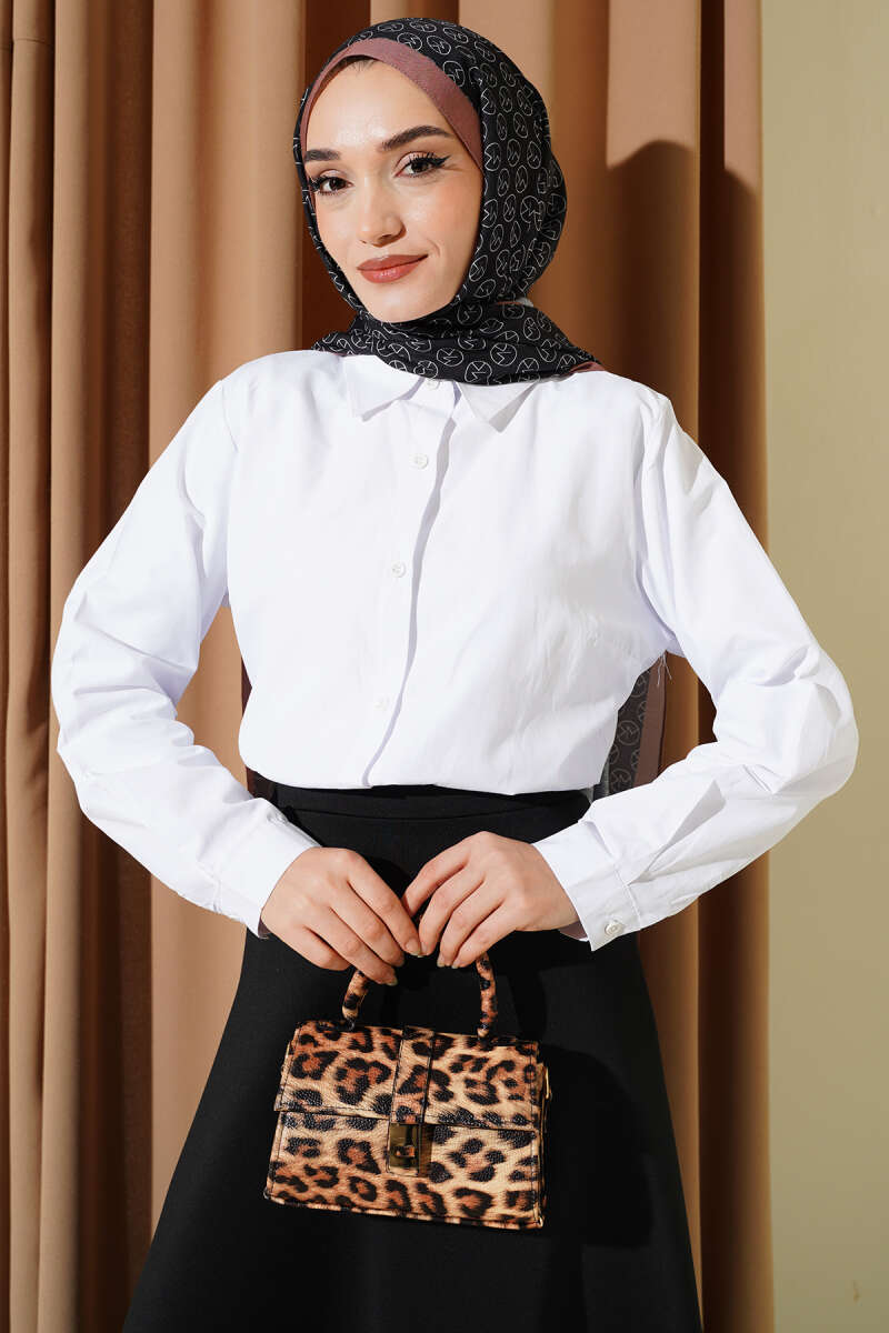 Basic Short Slim-Fit Shirt - White