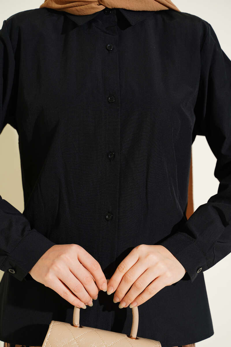 Basic Short Slim-Fit Shirt - Black