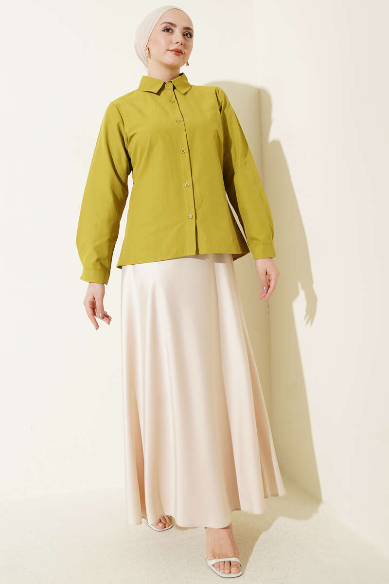 Basic Short Slim-Fit Shirt - Olive