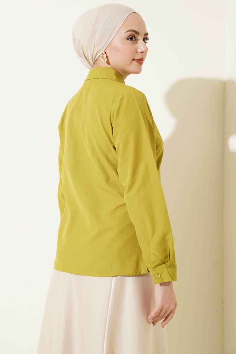 Basic Short Slim-Fit Shirt - Olive