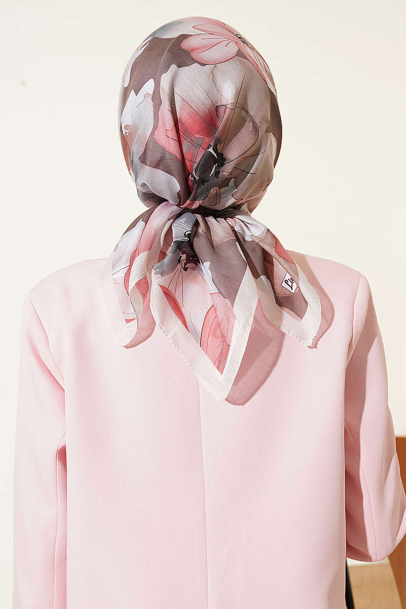 Soft Floral Print Scarf - Beige