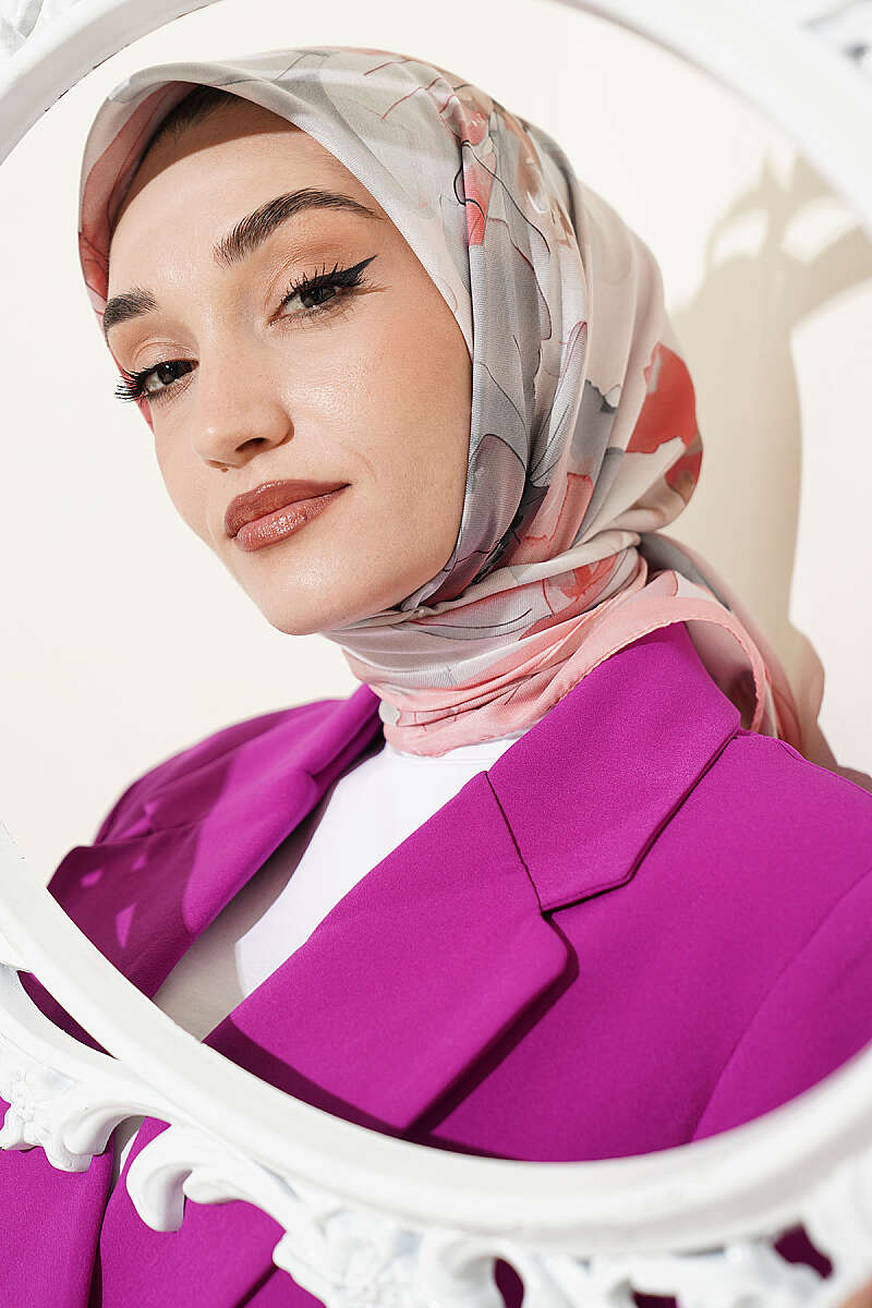 Soft Floral Print Scarf - Pink