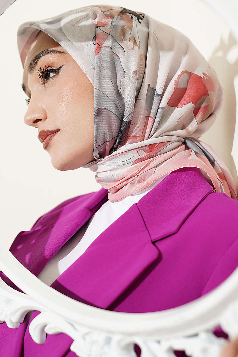 Soft Floral Print Scarf - Pink