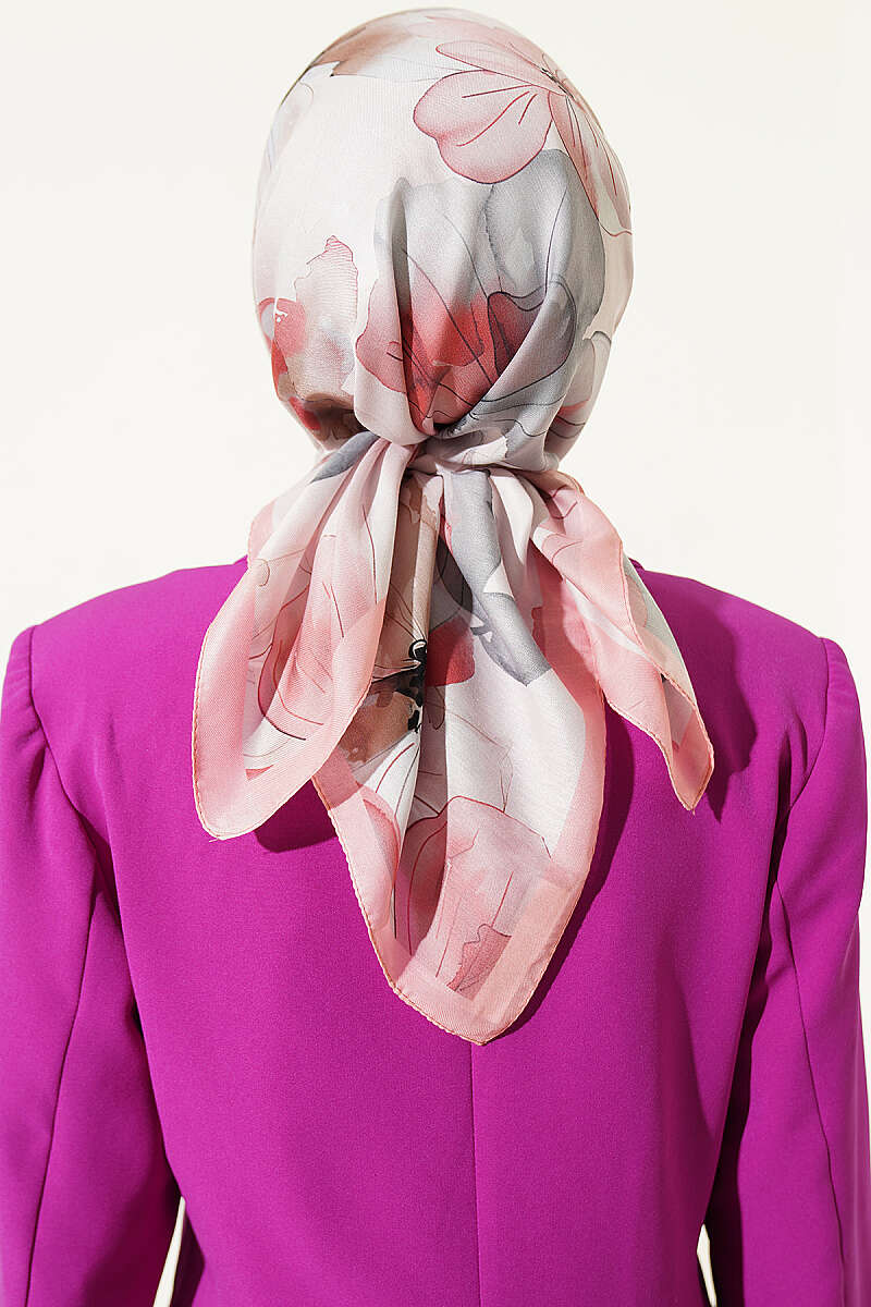 Soft Floral Print Scarf - Pink