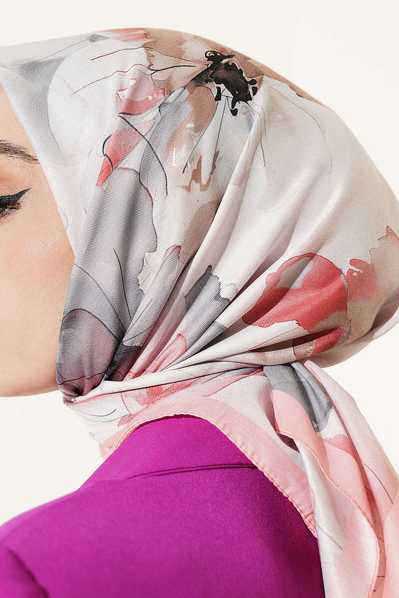 Soft Floral Print Scarf - Pink