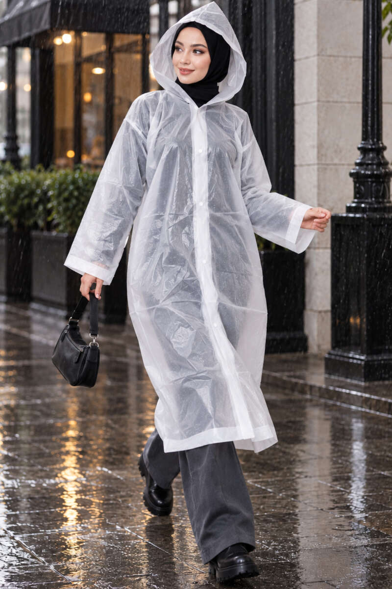 Waterproof Raincoat - White