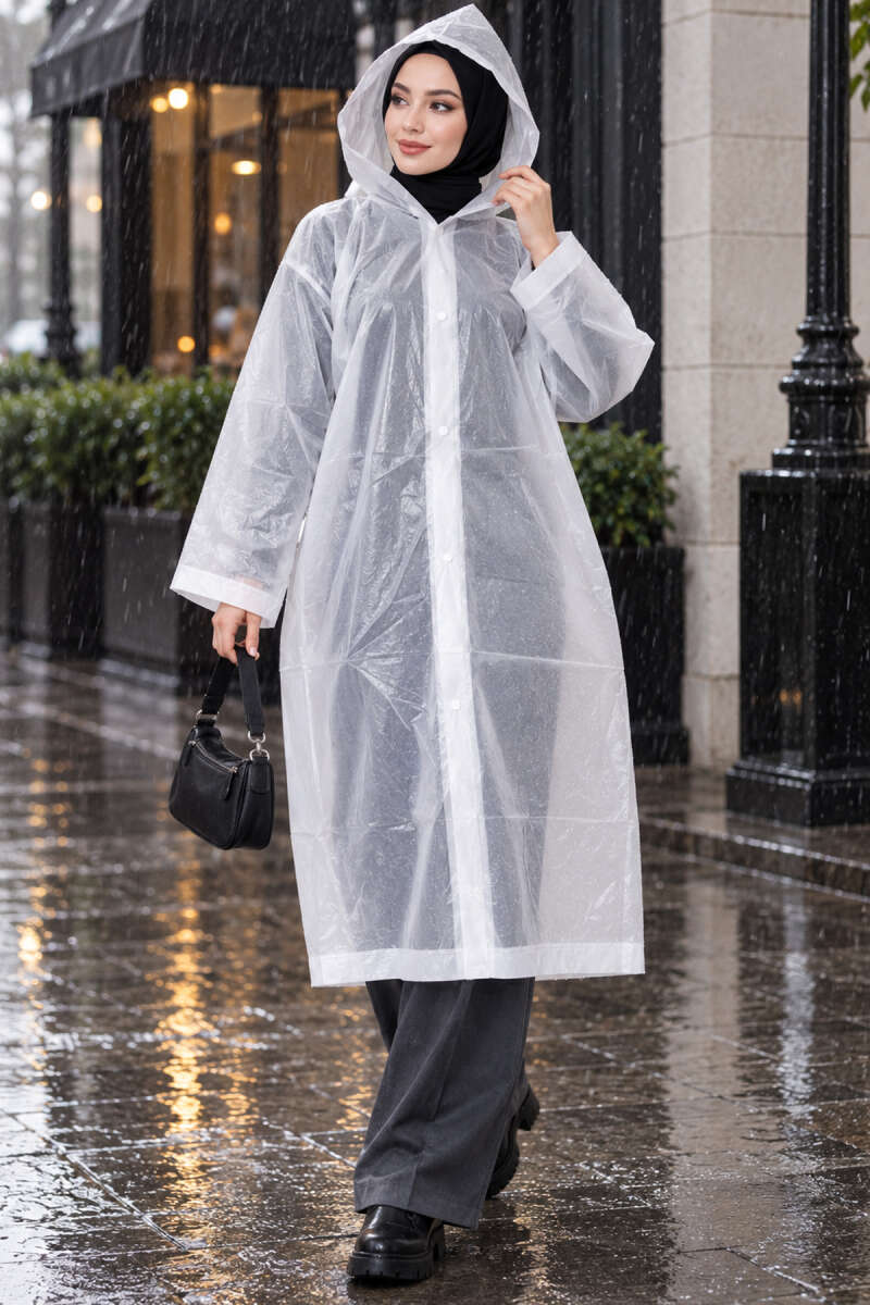 Waterproof Raincoat - White