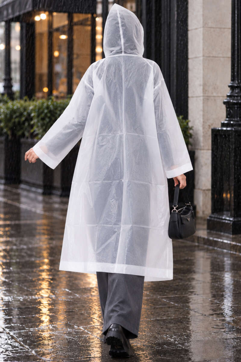 Waterproof Raincoat - White
