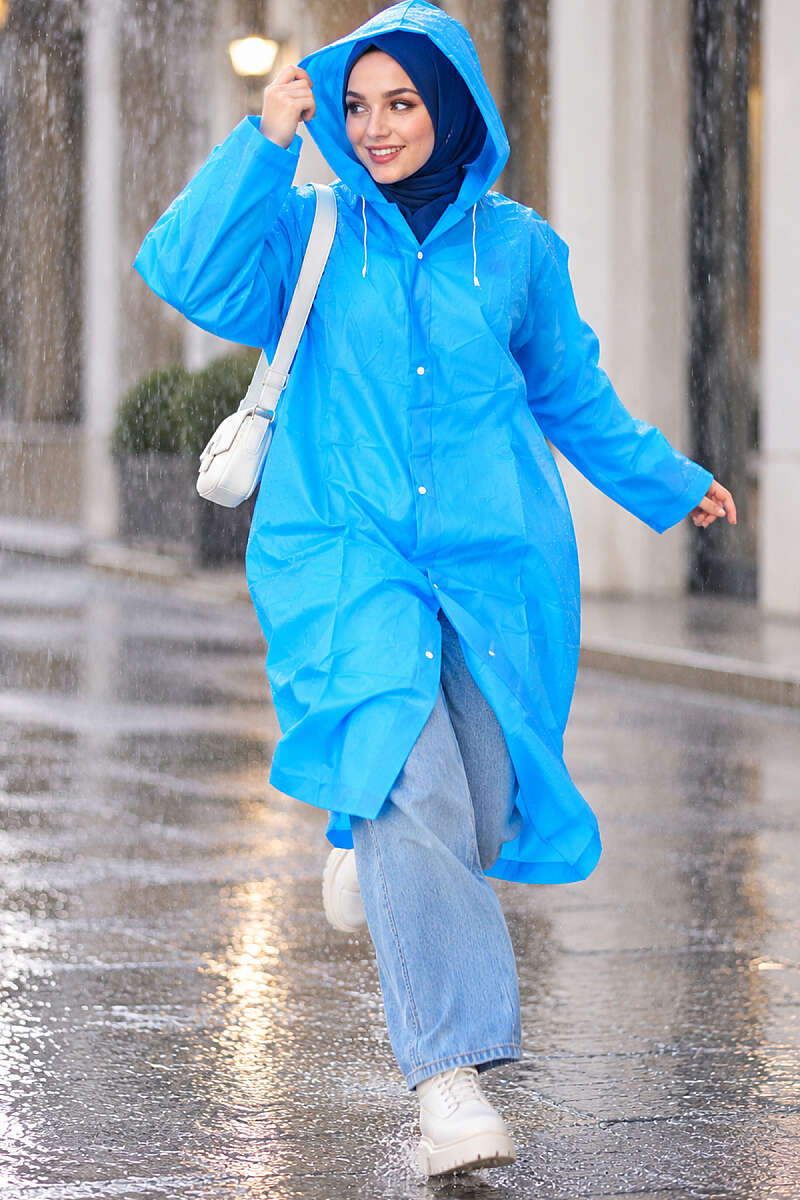 Waterproof Raincoat - Saxe Blue