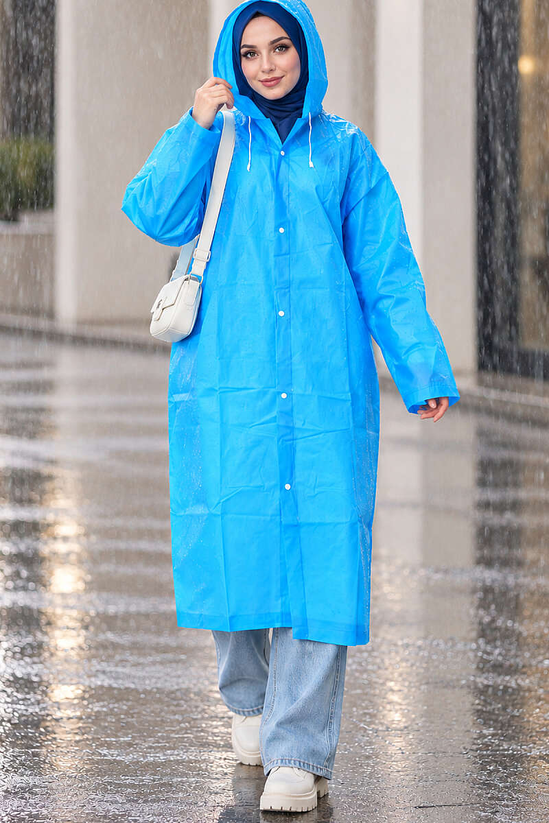 Waterproof Raincoat - Saxe Blue