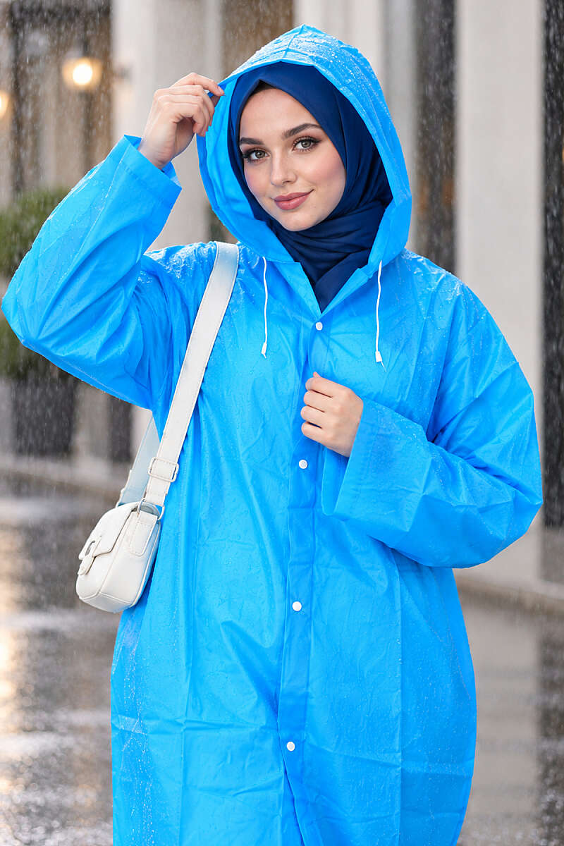 Waterproof Raincoat - Saxe Blue