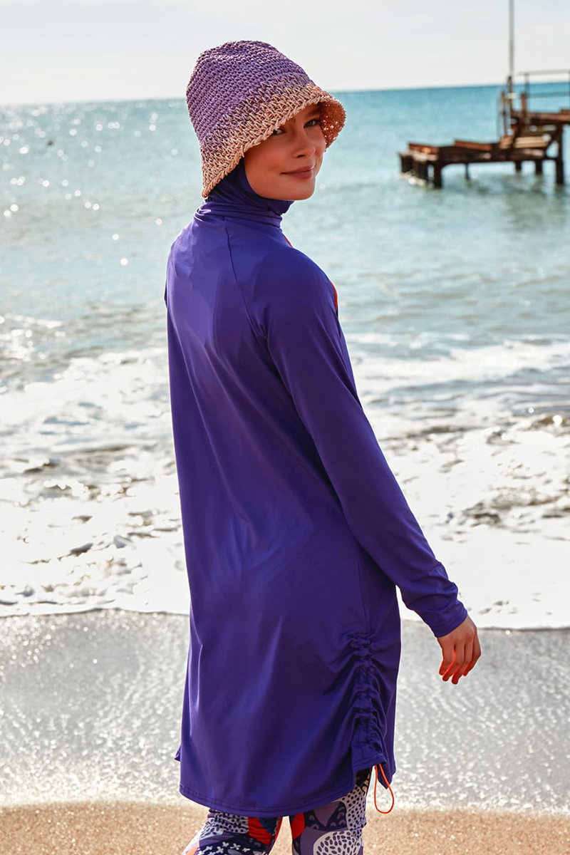 Classic Full-Coverage Swimsuit - Purple