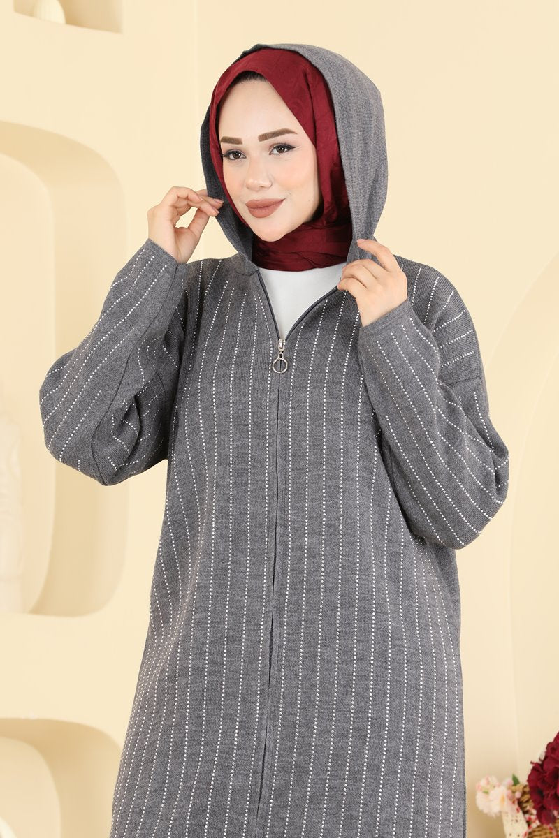 Stone-Detail Knit Two-Piece Set - Charcoal