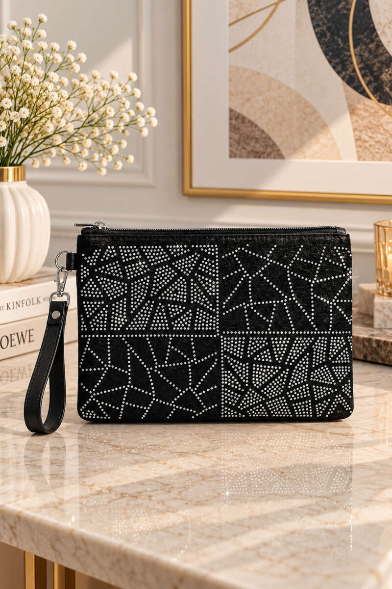 Stone-Detail Zip Bag - Multicolour 12
