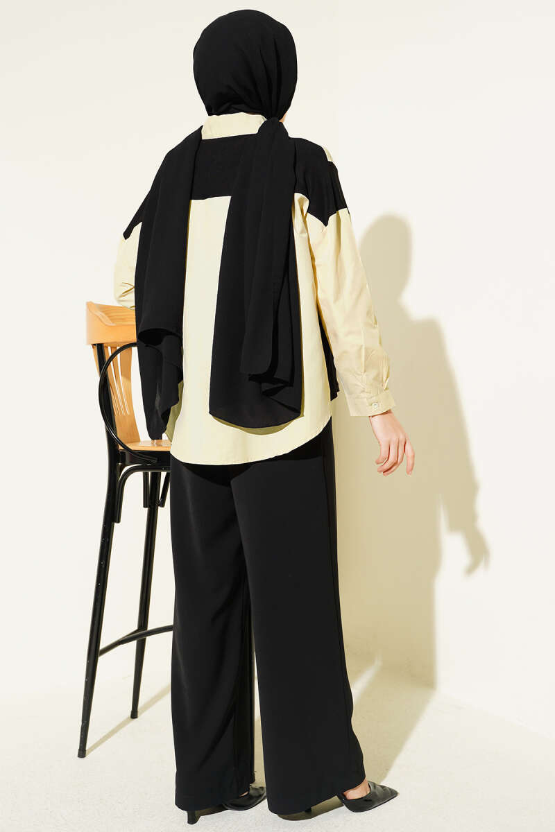 Shirt with Stone Detail and Trim - Beige