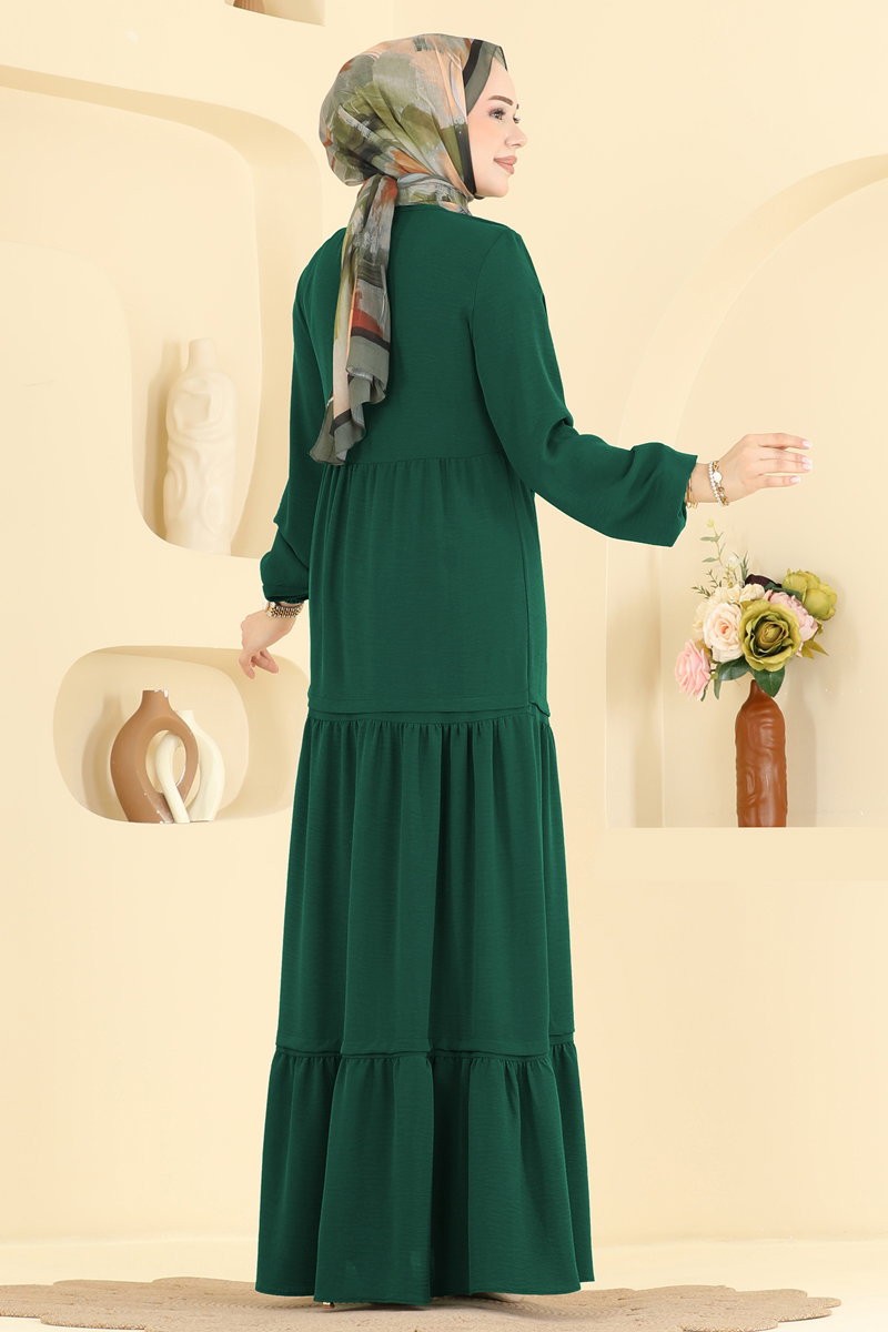 Elegant Stone-Detail Aerobin Dress - Teal