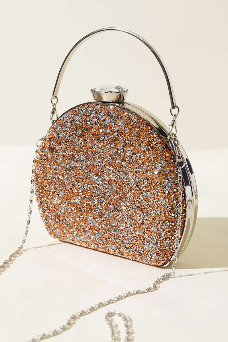 Oval Stone Evening Bag - Copper