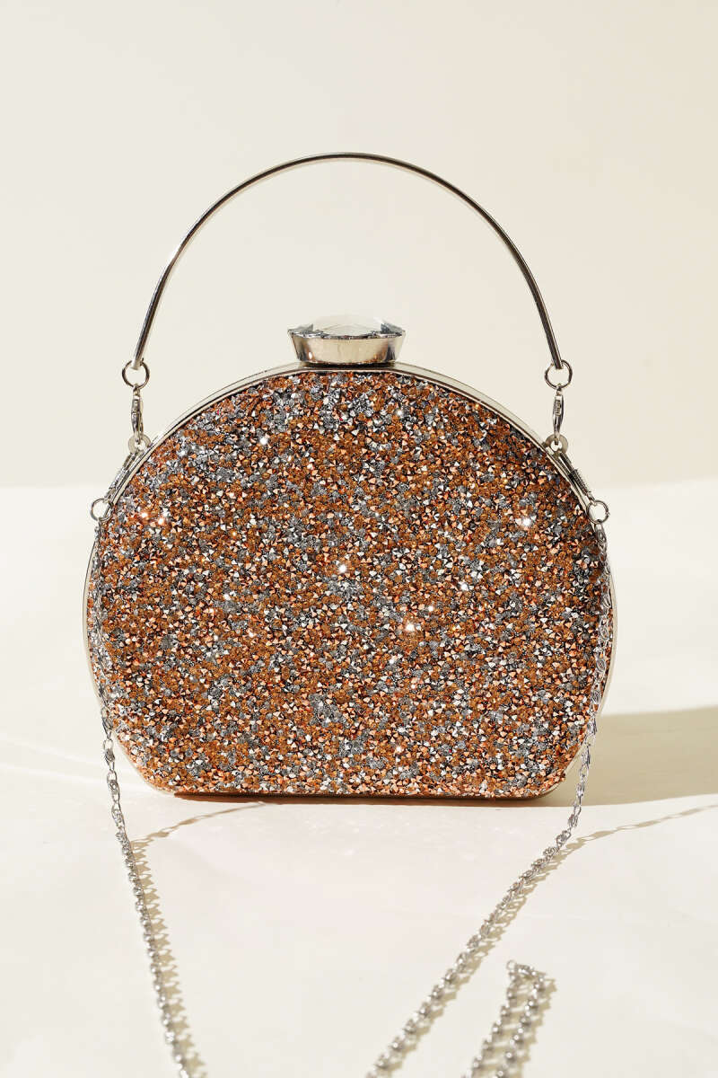 Oval Stone Evening Bag - Copper