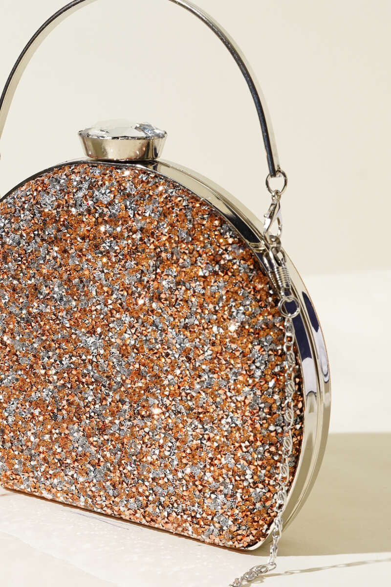 Oval Stone Evening Bag - Copper
