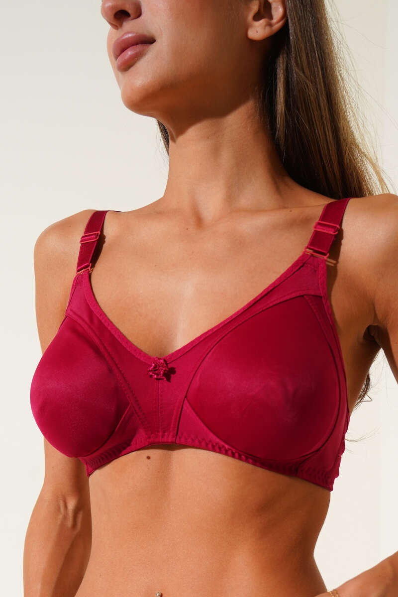 Push-Up Brushed Bra - Burgundy