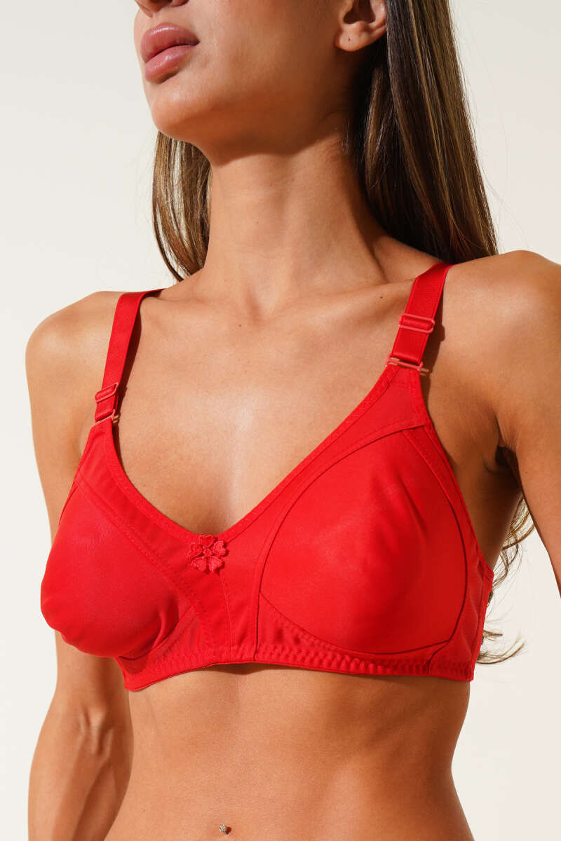 Push-Up Brushed Bra - Red