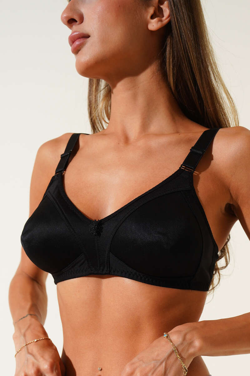 Push-Up Brushed Bra - Black