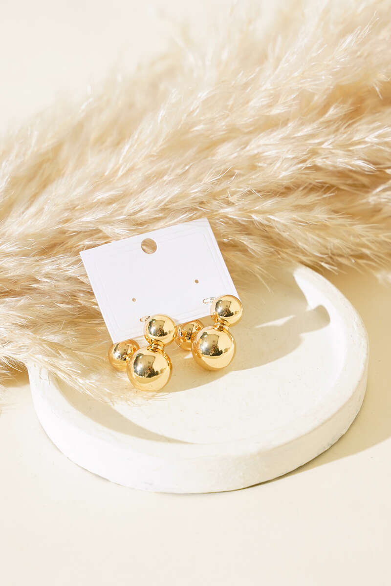 Hoop Earrings with Ball - Gold