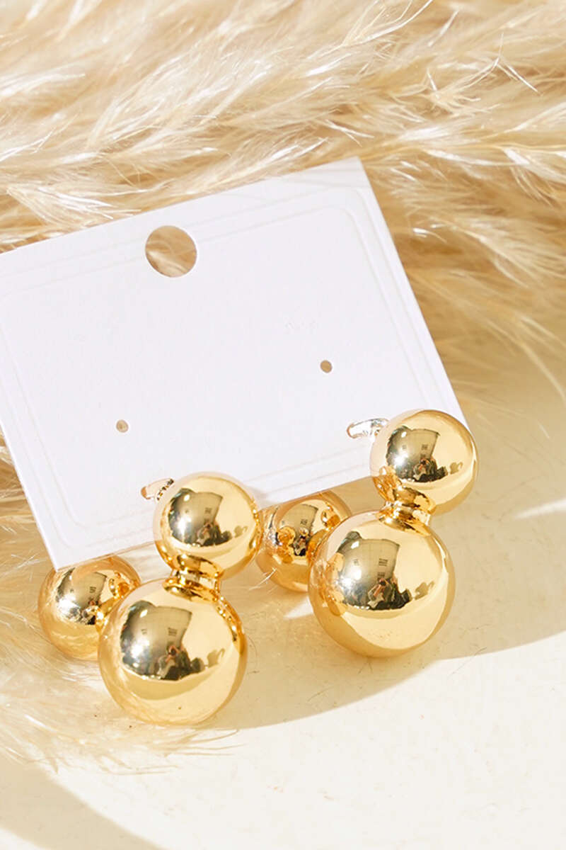 Hoop Earrings with Ball - Gold
