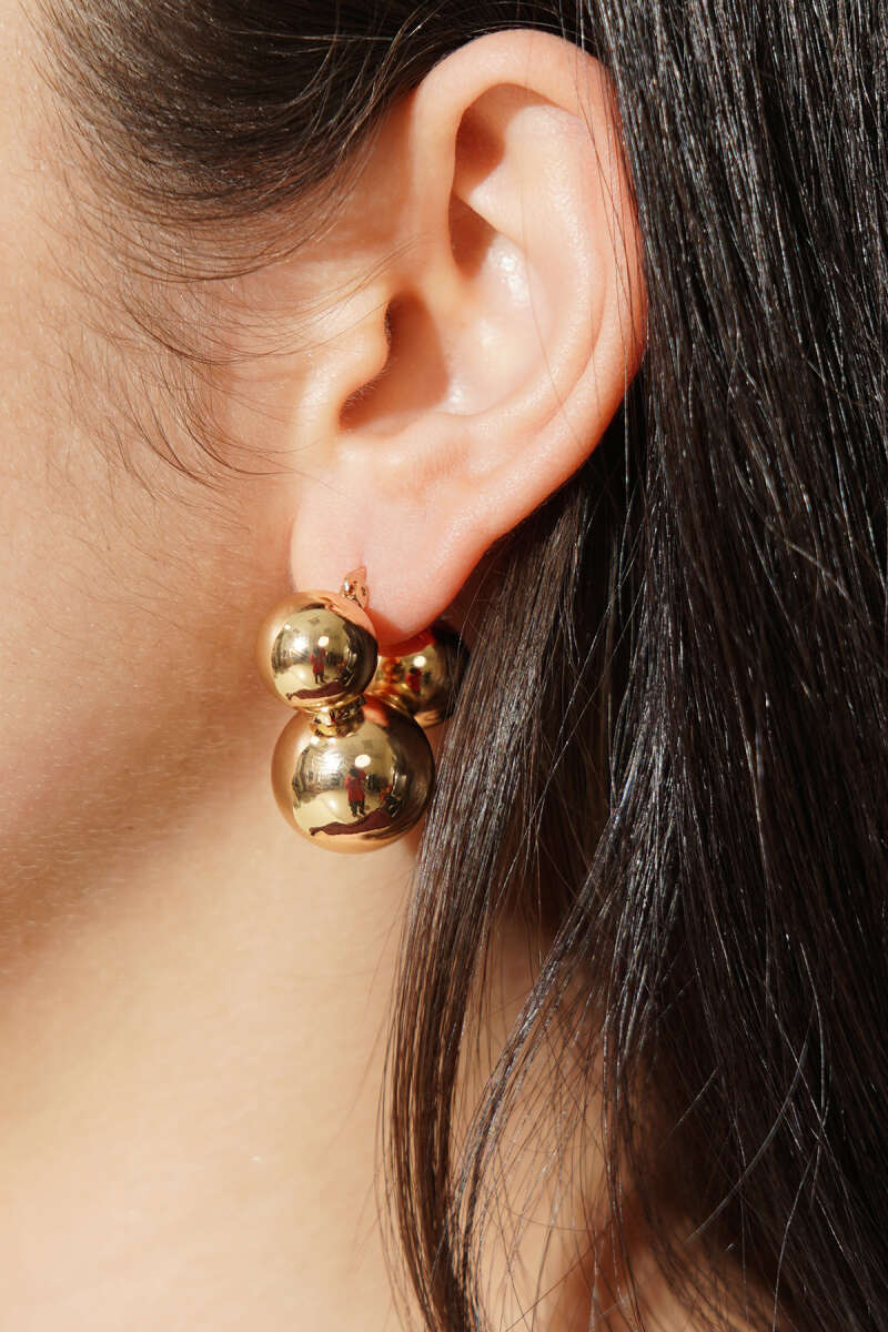 Hoop Earrings with Ball - Gold