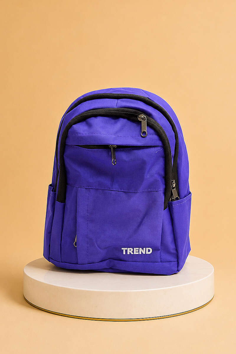 Trend Print Zip Backpack - Purple
