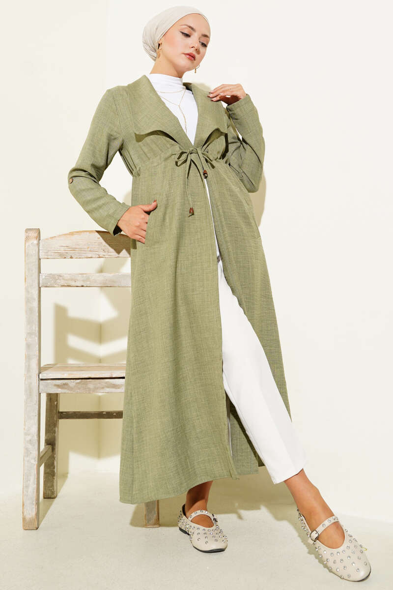 Drawstring Cape - Almond Green