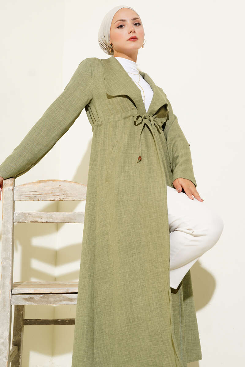 Drawstring Cape - Almond Green