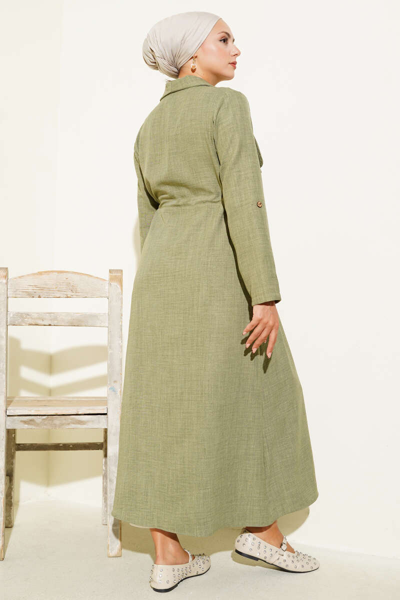 Drawstring Cape - Almond Green