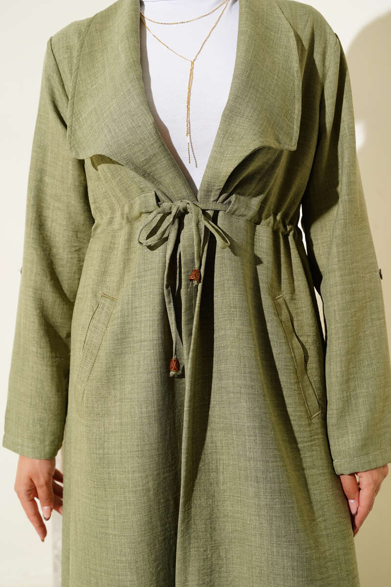 Drawstring Cape - Almond Green