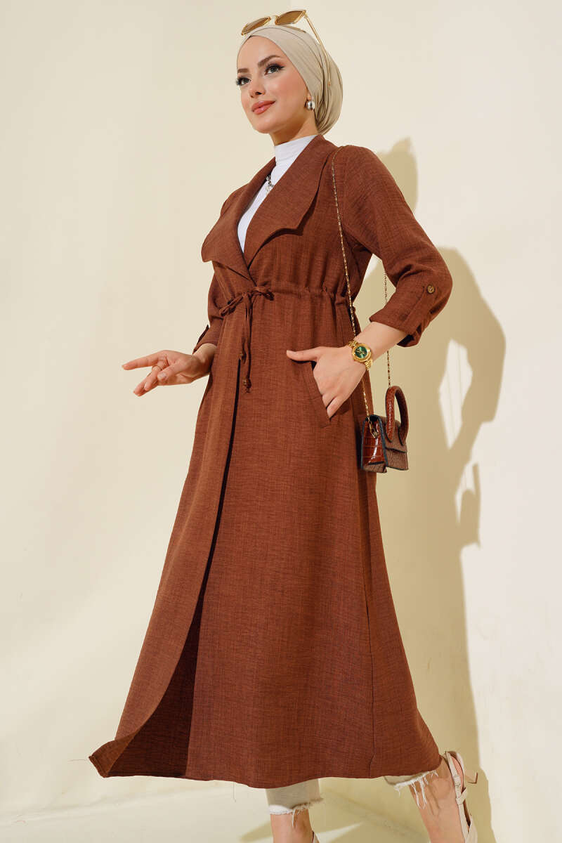 Drawstring Cape - Chestnut