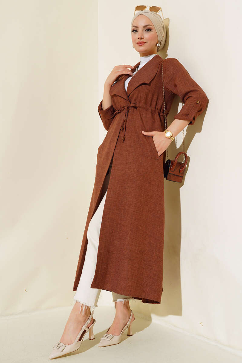 Drawstring Cape - Chestnut