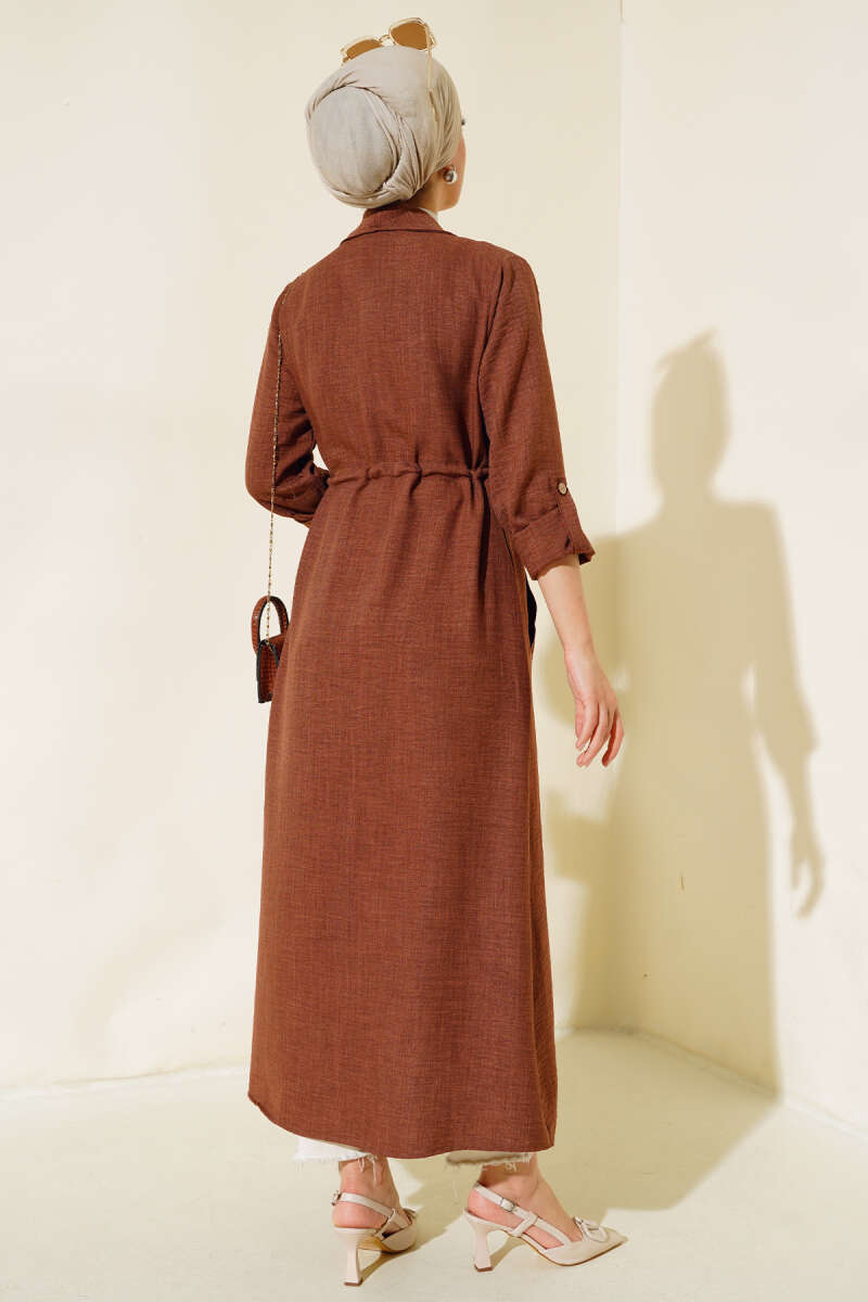 Drawstring Cape - Chestnut