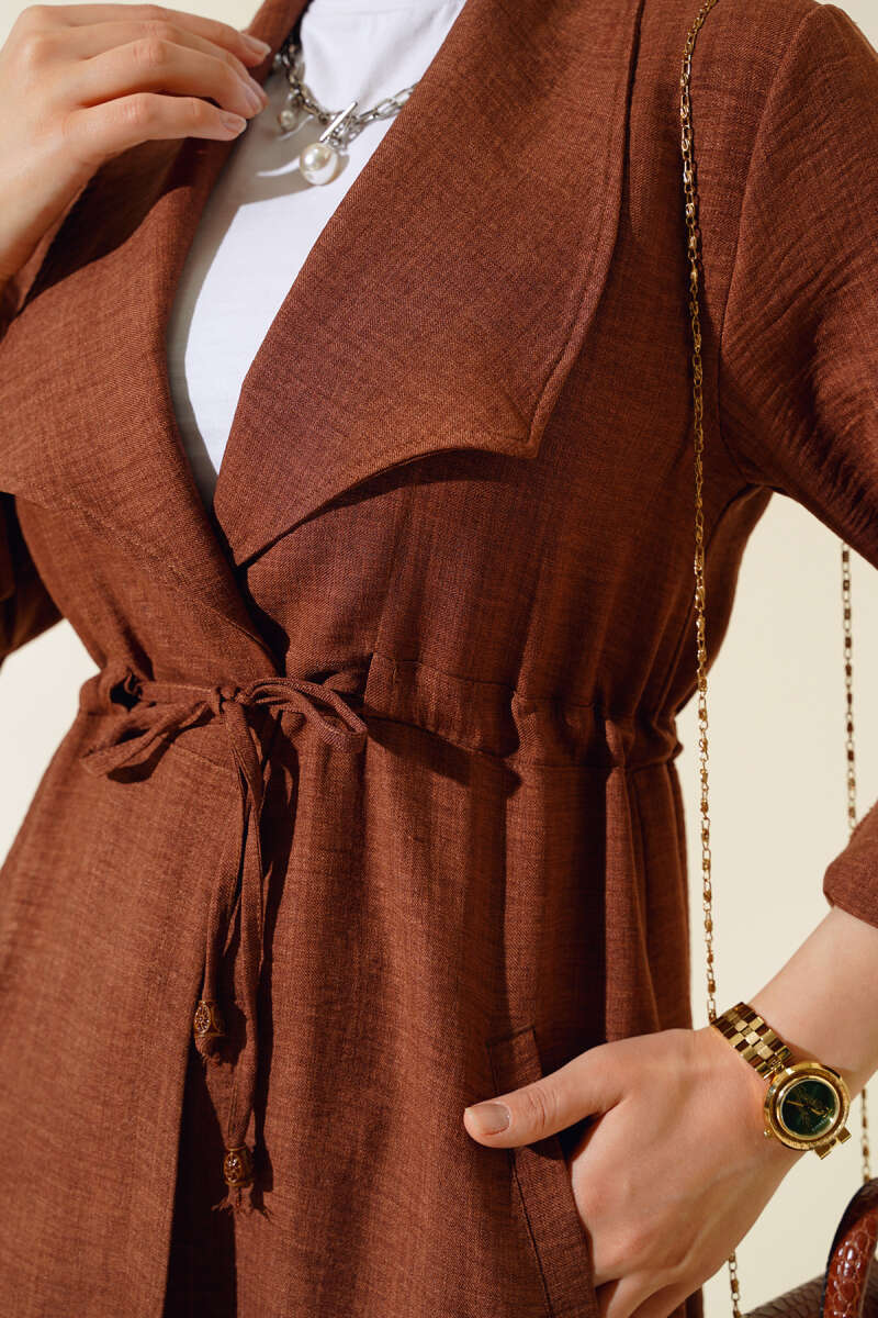Drawstring Cape - Chestnut