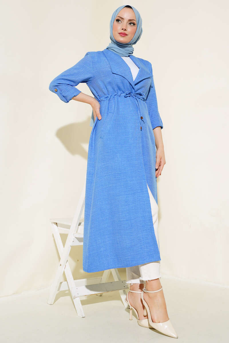 Drawstring Cape - Blue