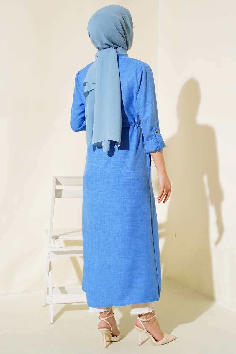 Drawstring Cape - Blue