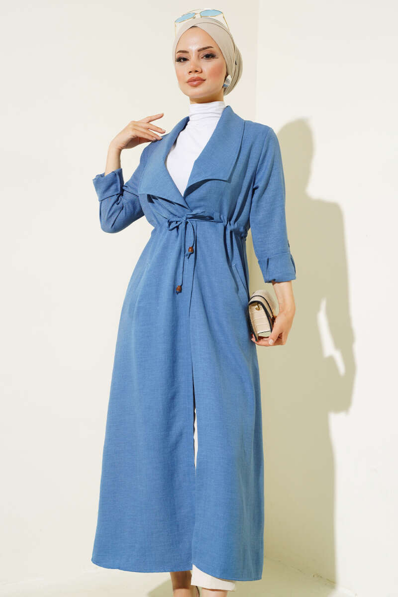 Drawstring Cape - Persian Blue