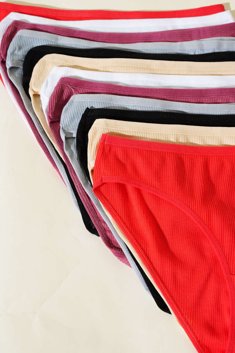 Tutku 12-Pack Ribbed Bikini Briefs - Multicolour