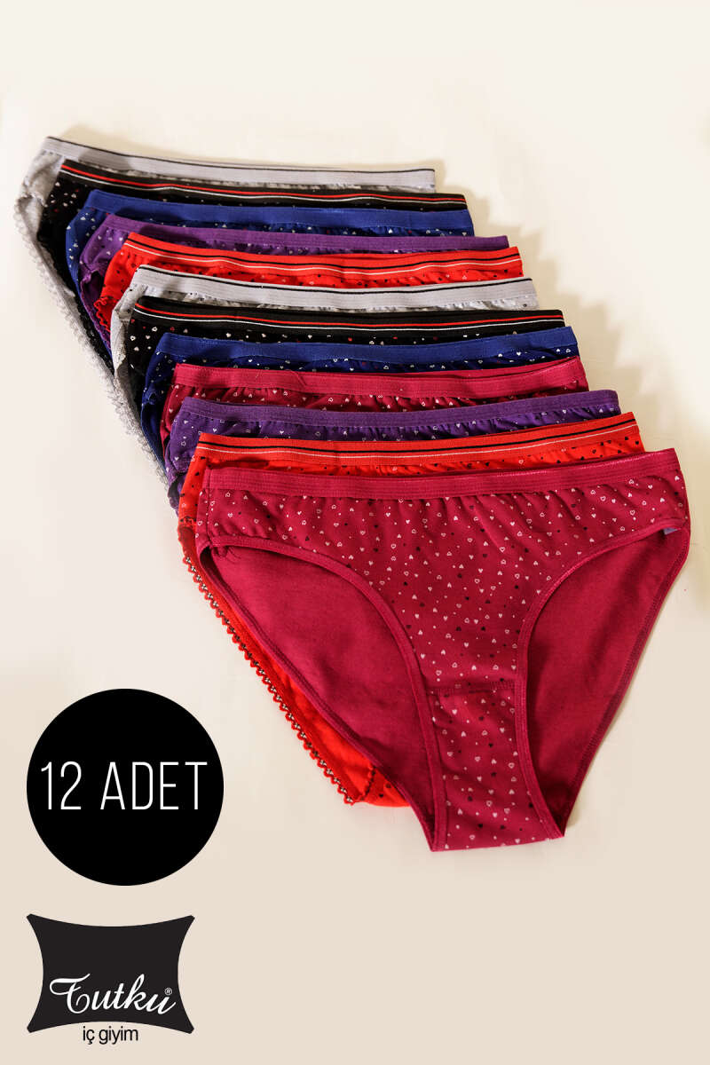 Tutku 12-Pack Ruby Bikini Briefs - Multicolour
