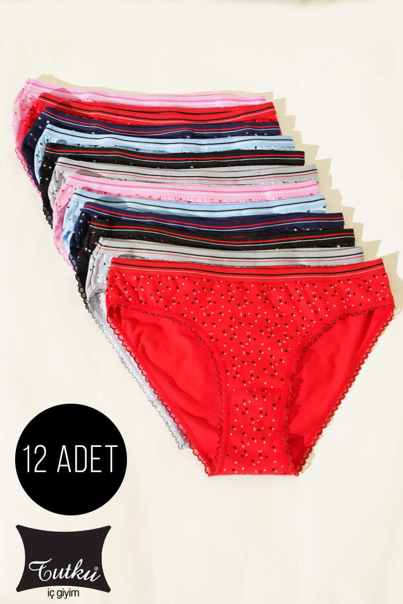 Tutku 12-Pack Wendy Bikini Briefs - Multicolour