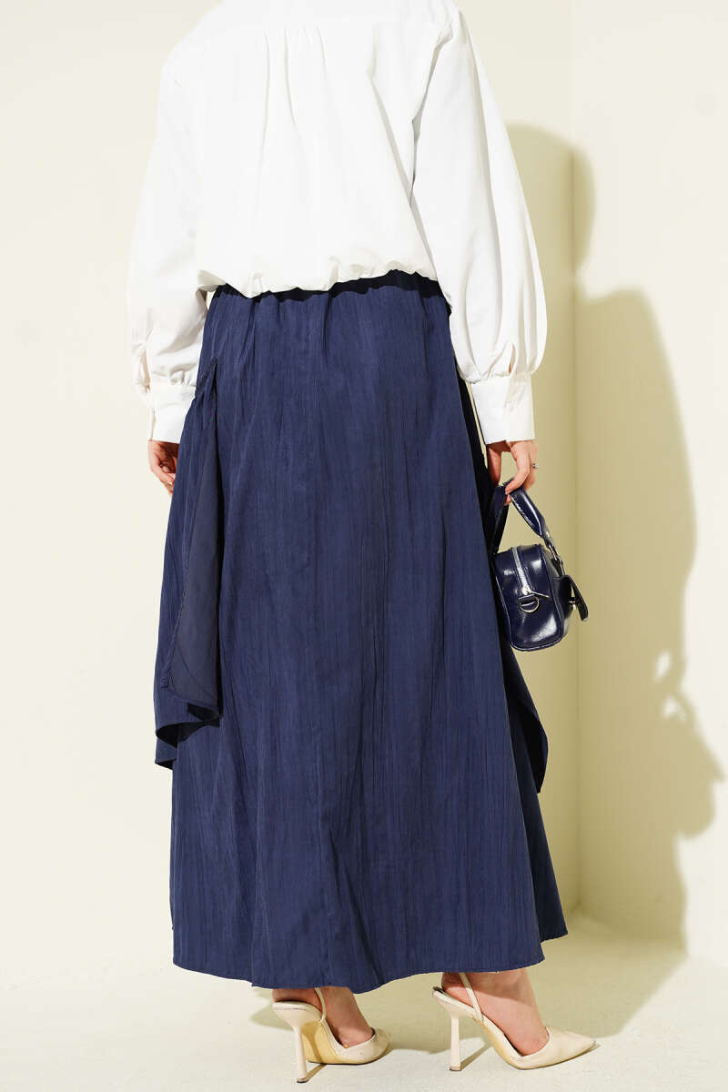 Three-Tier Ruffle Skirt - Navy