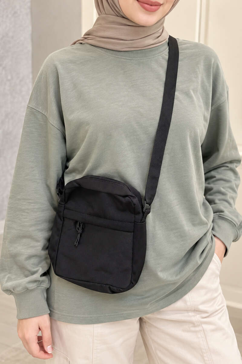 Zip Crossbody Bag - Black